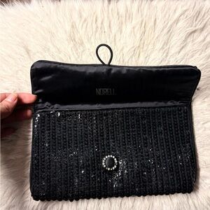 Black Sequin Wristlet Clutch